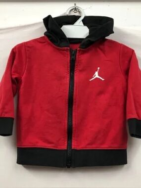 Jordan Red & Black Kids Zip Hoodie with Jumpman